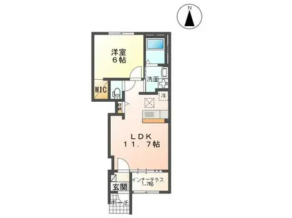 グレート(1LDK/1階)の間取り写真