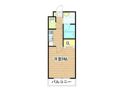 しゃとれきたやま(1K/2階)の間取り写真