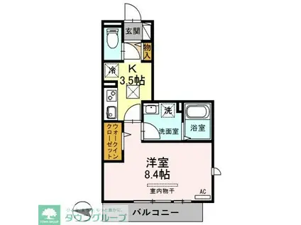 シュライン日進(1K/3階)の間取り写真