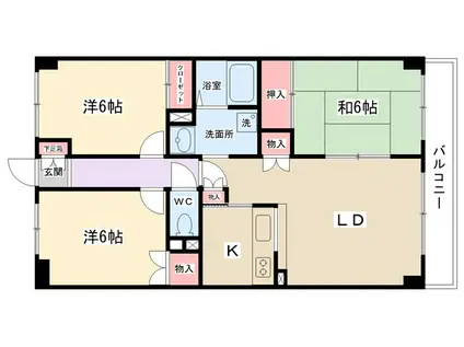 ドルフソニアドーロ(3LDK/6階)の間取り写真