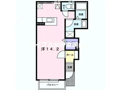 ミーテ・NA(ワンルーム/1階)の間取り写真