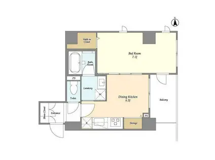 グランカーサ王子III(1DK/3階)の間取り写真