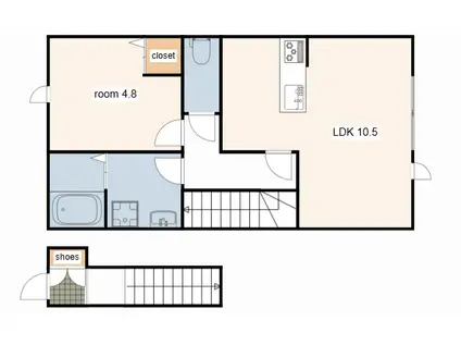 GREEN BELL赤穂(1LDK/2階)の間取り写真