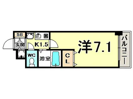 プレサンス神戸駅前(1K/6階)の間取り写真