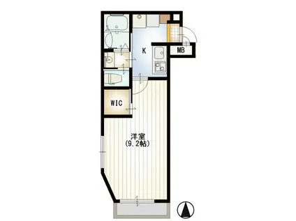 クローバー九番館(1K/2階)の間取り写真