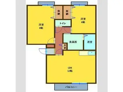 アーバンライフ久世II(2LDK/2階)の間取り写真