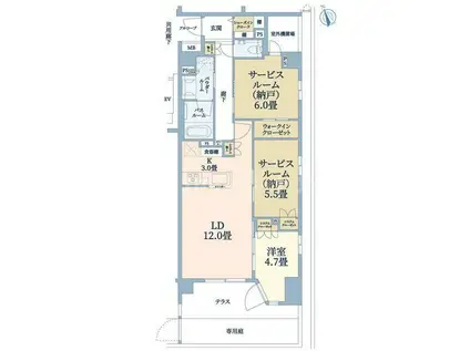 エクセレントシティ市川駅南(1SLDK/1階)の間取り写真