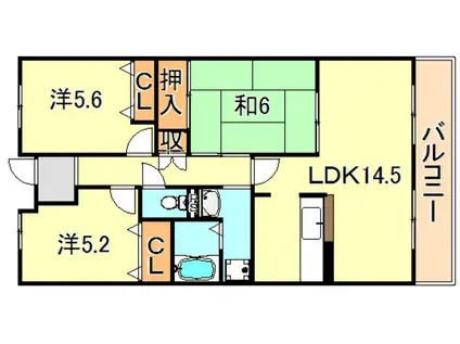 アメニティコート西明石I号棟(3LDK/7階)の間取り写真