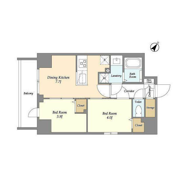 AUGUSTA RESIDENCE 新小岩(2DK/6階)の間取り写真