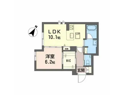 シャーメゾンエレガント(1LDK/1階)の間取り写真