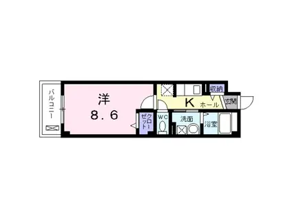 大鳥レジデンス(1K/1階)の間取り写真