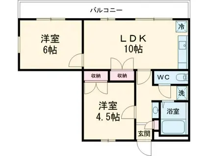 ダイコーポ西藤江(2DK/2階)の間取り写真