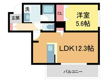 PURE GARDENS OKAMOTO(1LDK/3階)の間取り写真