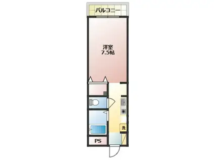 ハイツ真規(1K/2階)の間取り写真