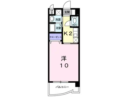 カレント.タウニー(1K/2階)の間取り写真