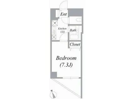 トアロード(1K/4階)の間取り写真