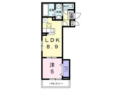 メゾンパンジー(1LDK/1階)の間取り写真