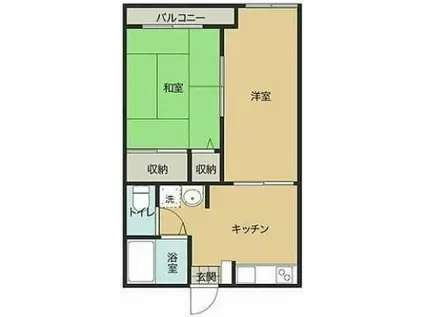 桃山ハイツ(2K/1階)の間取り写真