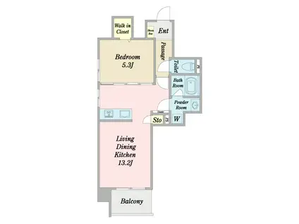 PEACE南堀江(1LDK/4階)の間取り写真