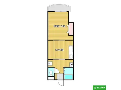 JOY7(1DK/3階)の間取り写真