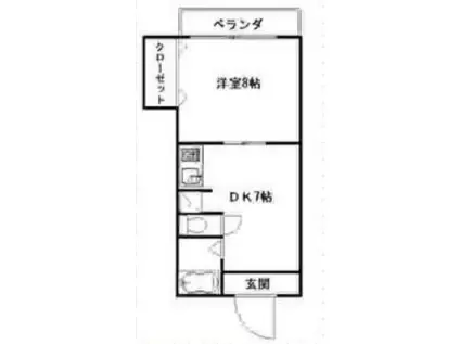 阪急千里線 吹田駅(阪急) 徒歩3分 3階建 築41年(1DK/2階)の間取り写真