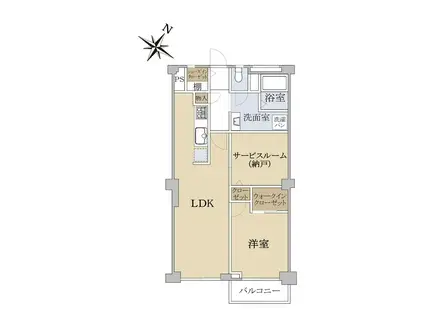 弁天コーポ(1SLDK/9階)の間取り写真