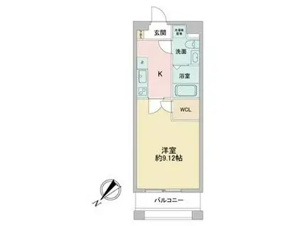 GRAN DUKE四日市(1K/9階)の間取り写真