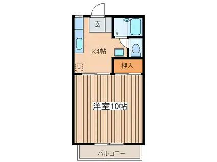 シャンコーポモリヤ(1K/2階)の間取り写真