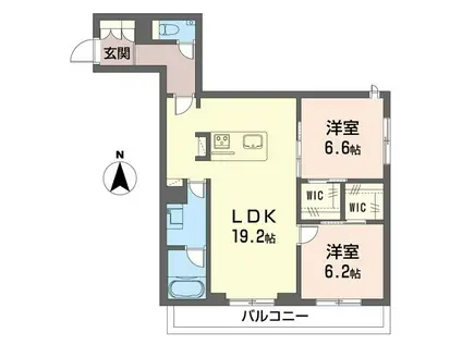 デア グランツ(2LDK/2階)の間取り写真