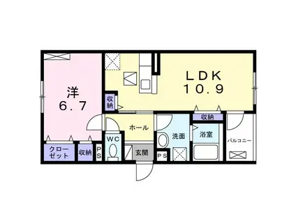 モデルノ ケマ(1LDK/1階)の間取り写真