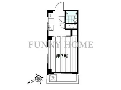 平野ビル(1K/2階)の間取り写真