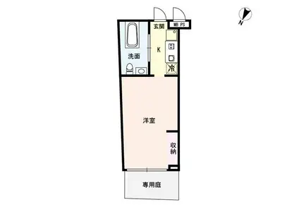 クレセンティア神戸・北野(1K/1階)の間取り写真