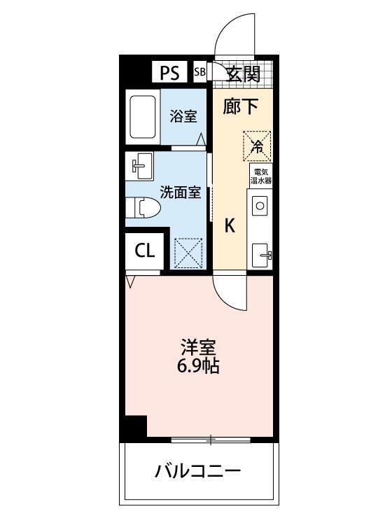 中台けやき苑(1K/3階)の間取り写真