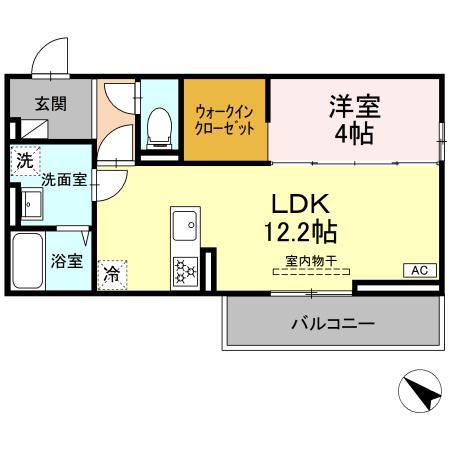 CLASSEUM盛岡駅前 III(1LDK/1階)の間取り写真