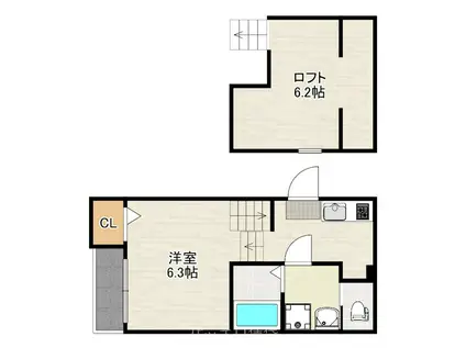 BROOKLYN(1K/1階)の間取り写真