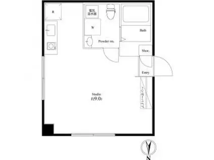 ミラージュタワー中野中央(ワンルーム/2階)の間取り写真