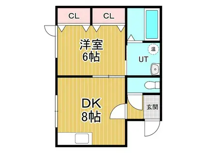 ミッキーハウス登別(1LDK/1階)の間取り写真