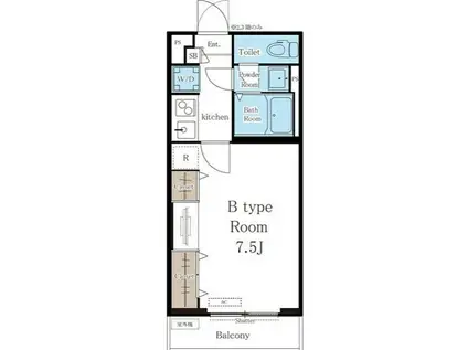 リブリ・露橋(1K/2階)の間取り写真