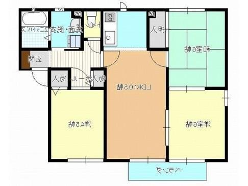 グレイスホーム(3LDK/1階)の間取り写真