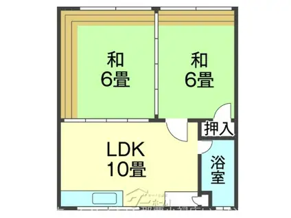 コーポ吉長(2LDK/3階)の間取り写真