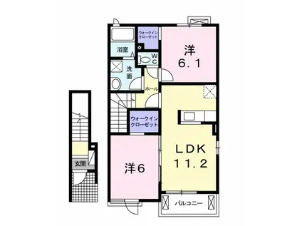 チリエージア(2LDK/2階)の間取り写真