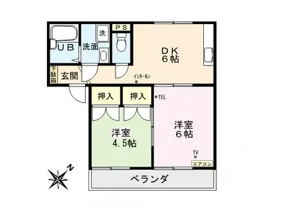 ハイツKODA(2DK/1階)の間取り写真