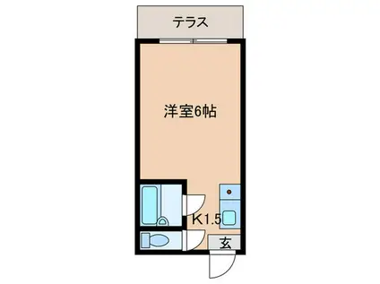 シャインパレス(1K/1階)の間取り写真