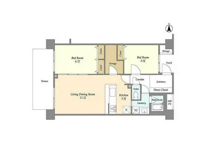 FULL HOUSE GAKUGEI DAIGAKUフルハウスガクゲ(2LDK/1階)の間取り写真