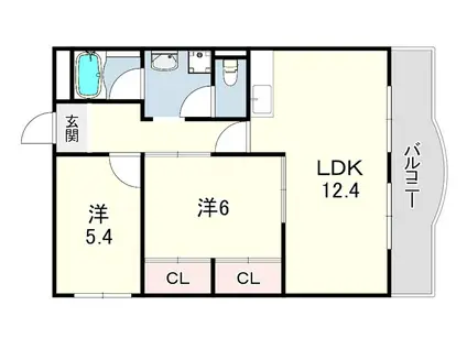 エクセレントヒル(2LDK/2階)の間取り写真