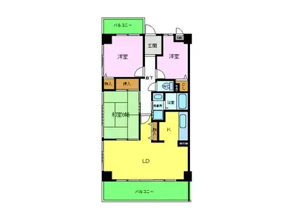 カサ・デ・ソル(3LDK/6階)の間取り写真