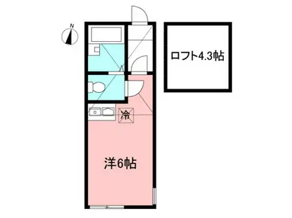 MKハイツ中山(ワンルーム/2階)の間取り写真