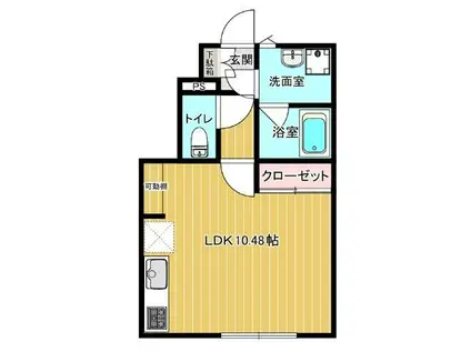 REGLOSS(ワンルーム/1階)の間取り写真