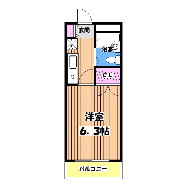 グラドゥアーレ(1K/3階)の間取り写真