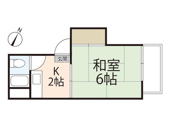 コーポ矢賀(1K/3階)の間取り写真